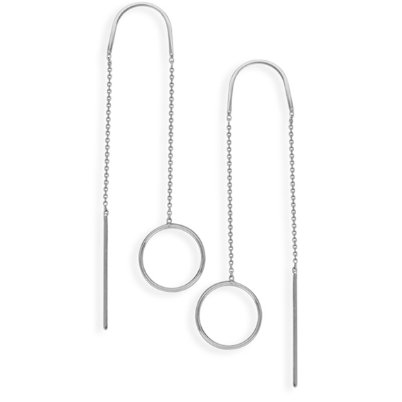 14k Open Disc Threader Earrings